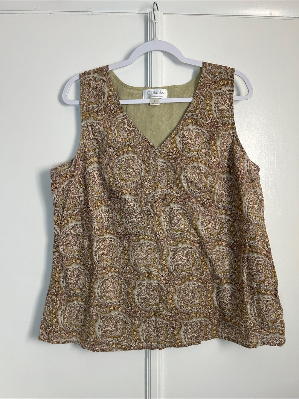 Christopher & Banks Cotton Paisley Tank - Picture 2 of 6